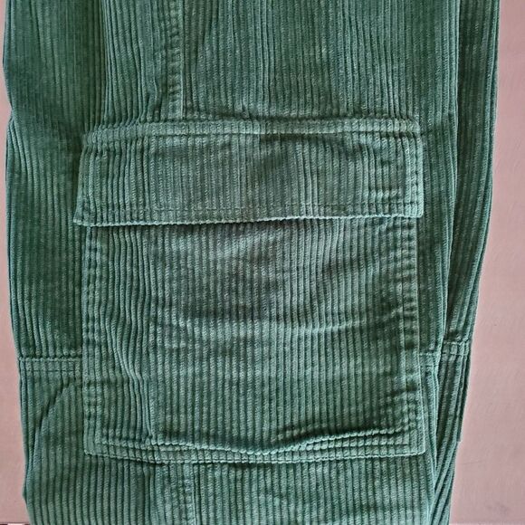 Empyre Darian Green Wide Leg Relaxed Loose Fit Cargo Corduroy Pants Small - Picture 11 of 14